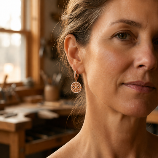 Helen's Mandala Copper Earrings