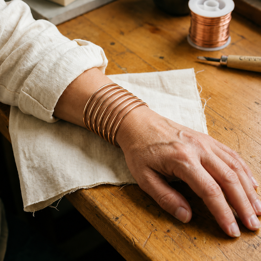 Helen's Plain Copper Bangle Set