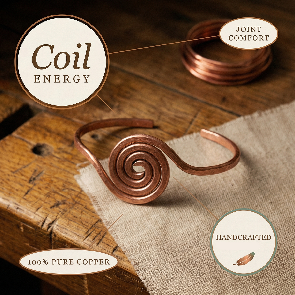 Helen's Coil Copper Anklet