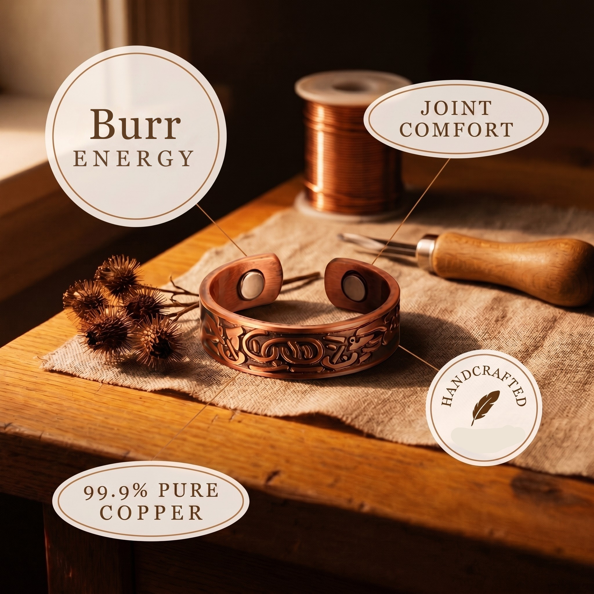 Helen's Burr Copper Ring