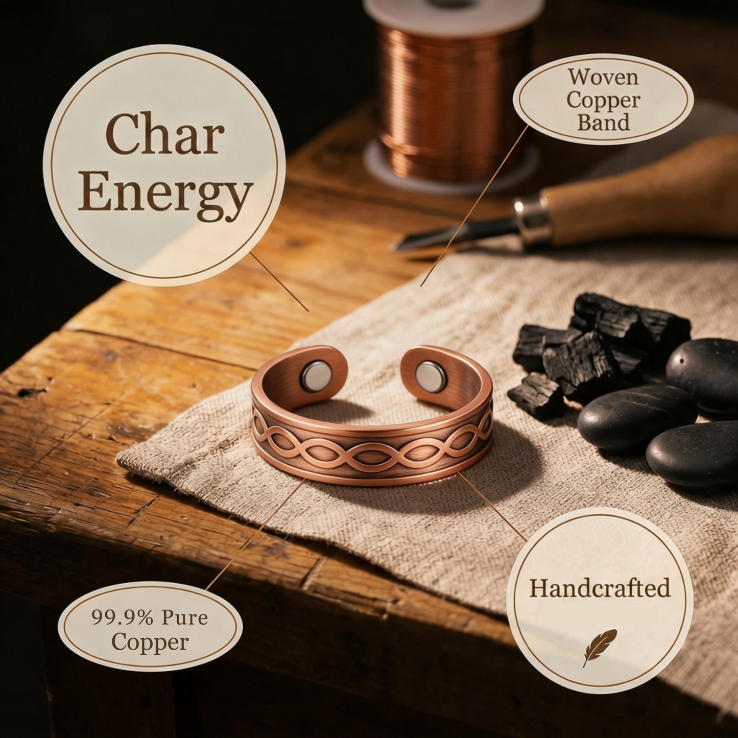 Helen's Char Copper Ring