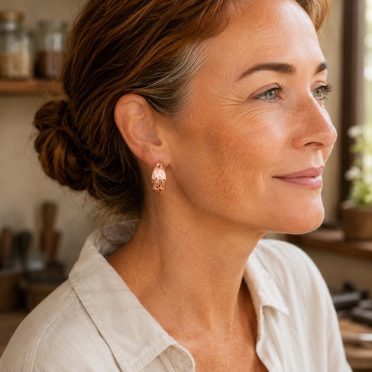 Helen's Flora Copper Earrings