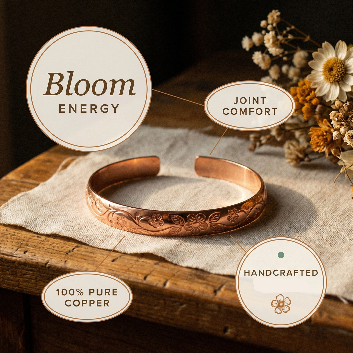 Helen's Bloom Copper Bracelet