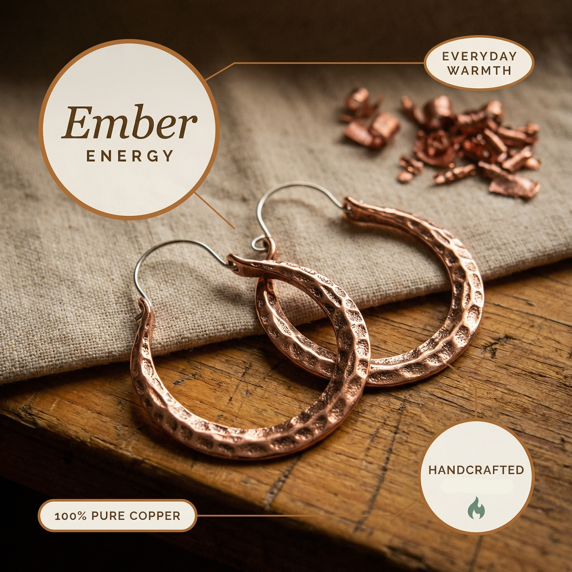 Helen's Ember Copper Earrings