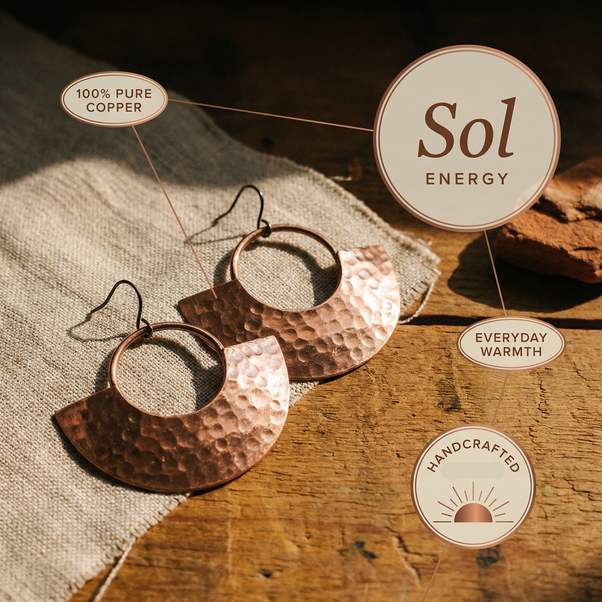 Helen's Sol Copper Earrings
