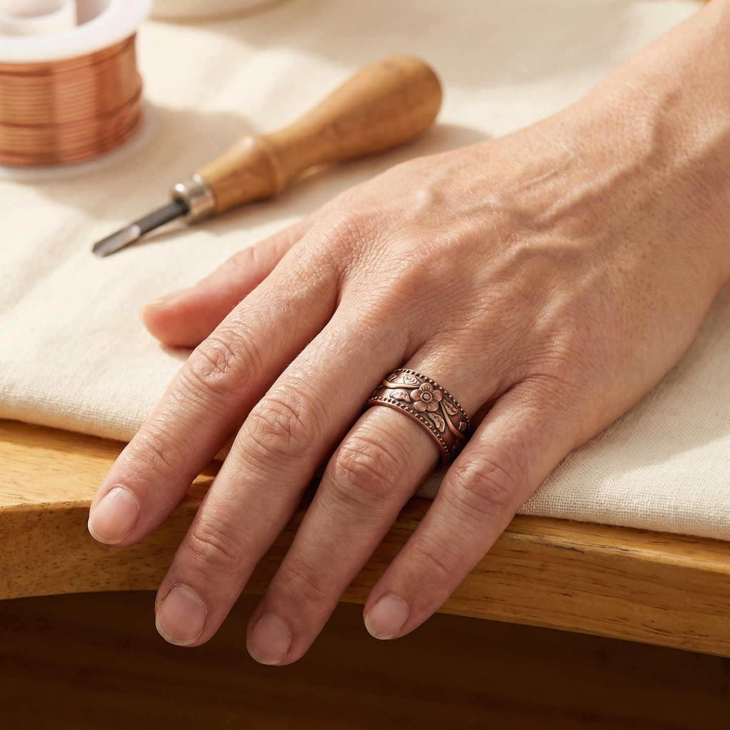 Helen's Petal Copper Ring