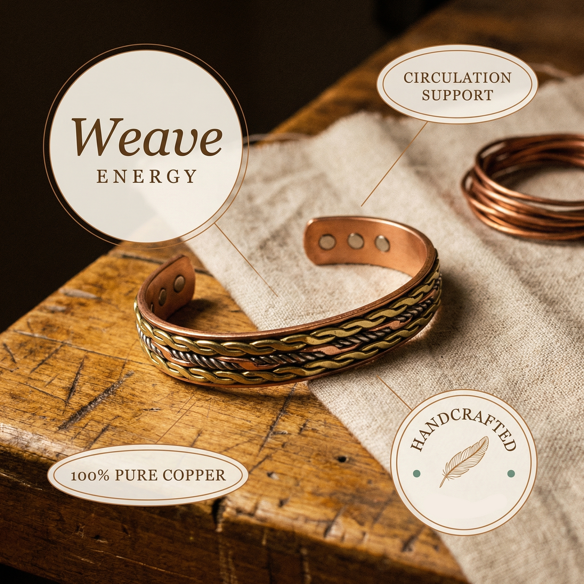 Helen's Weave Copper Bracelet