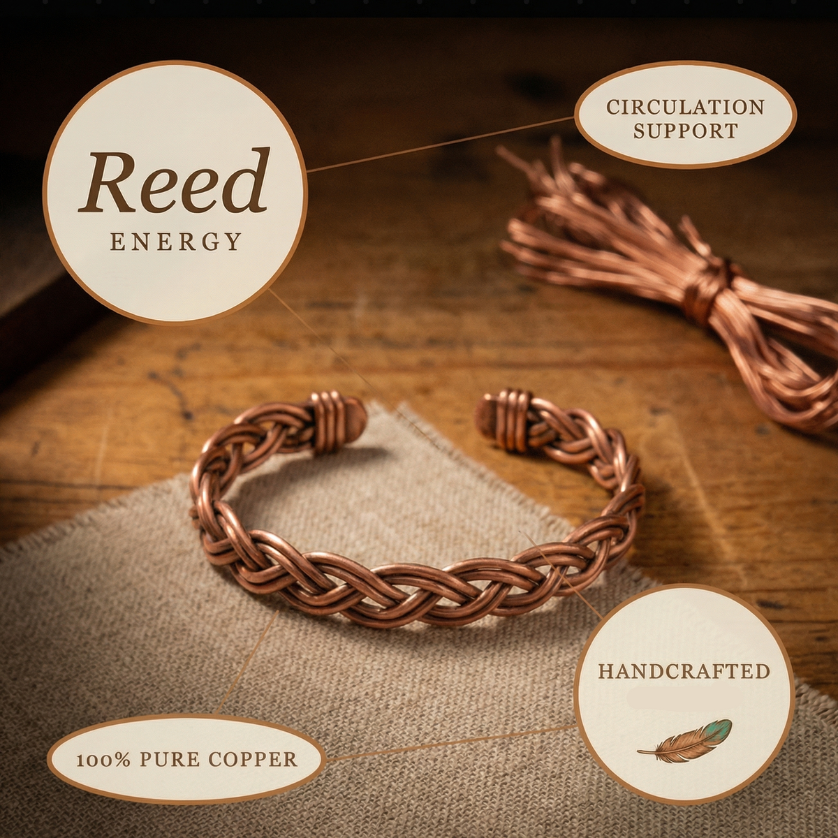 Helen's Reed Copper Anklet