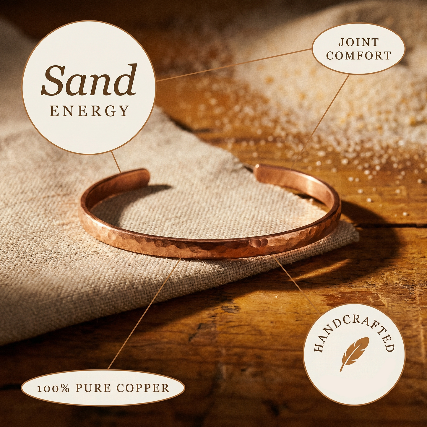 Helen's Sand Copper Anklet