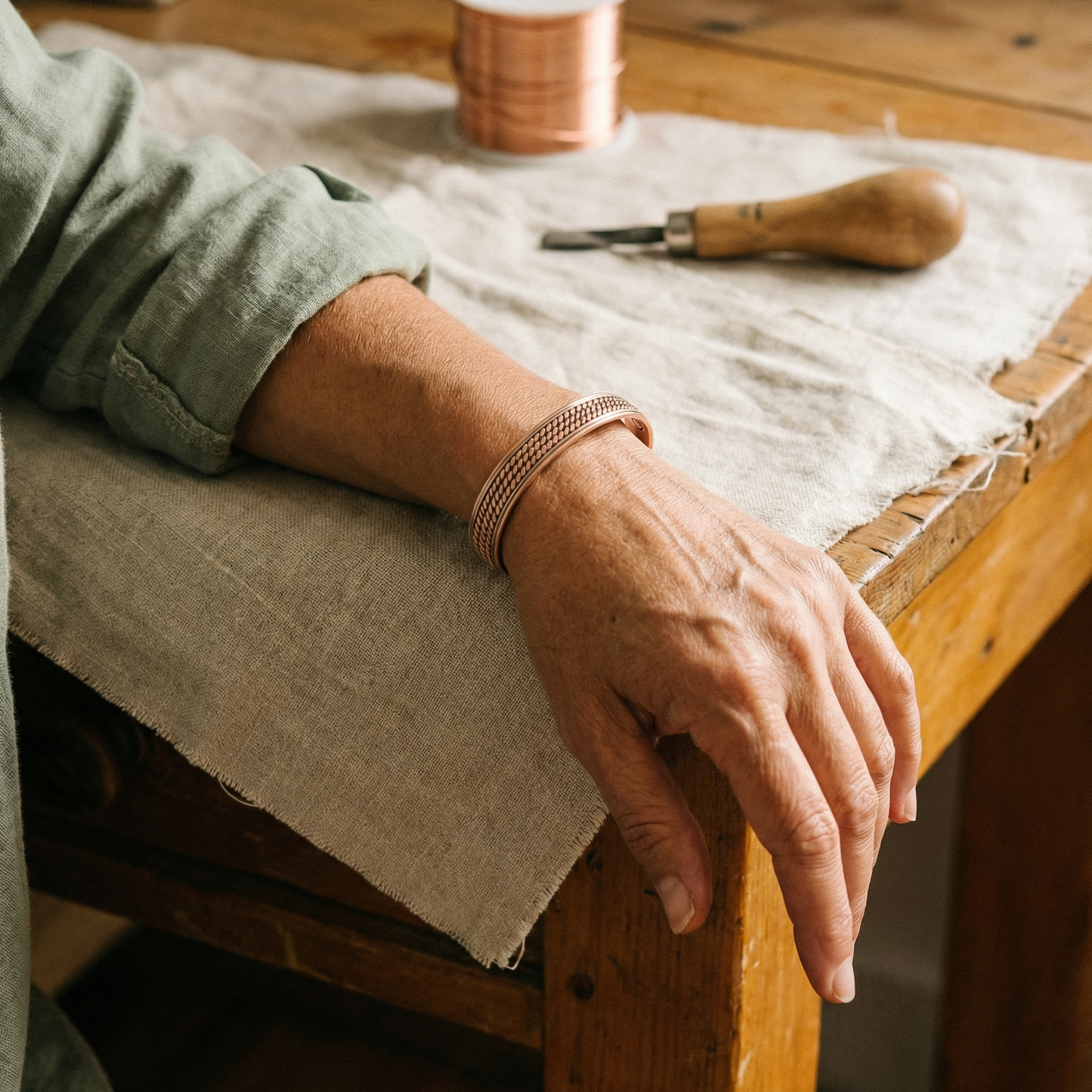 Helen's Wave Copper Bracelet