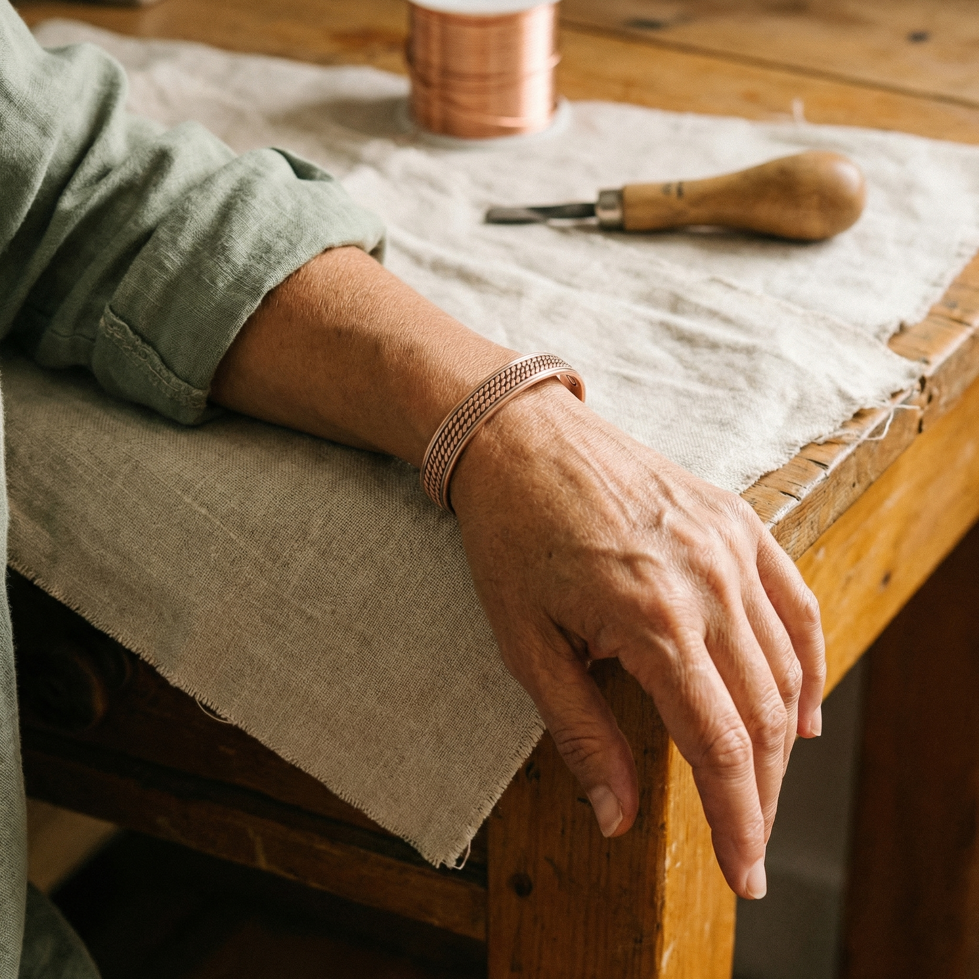 Helen's Wave Copper Bracelet