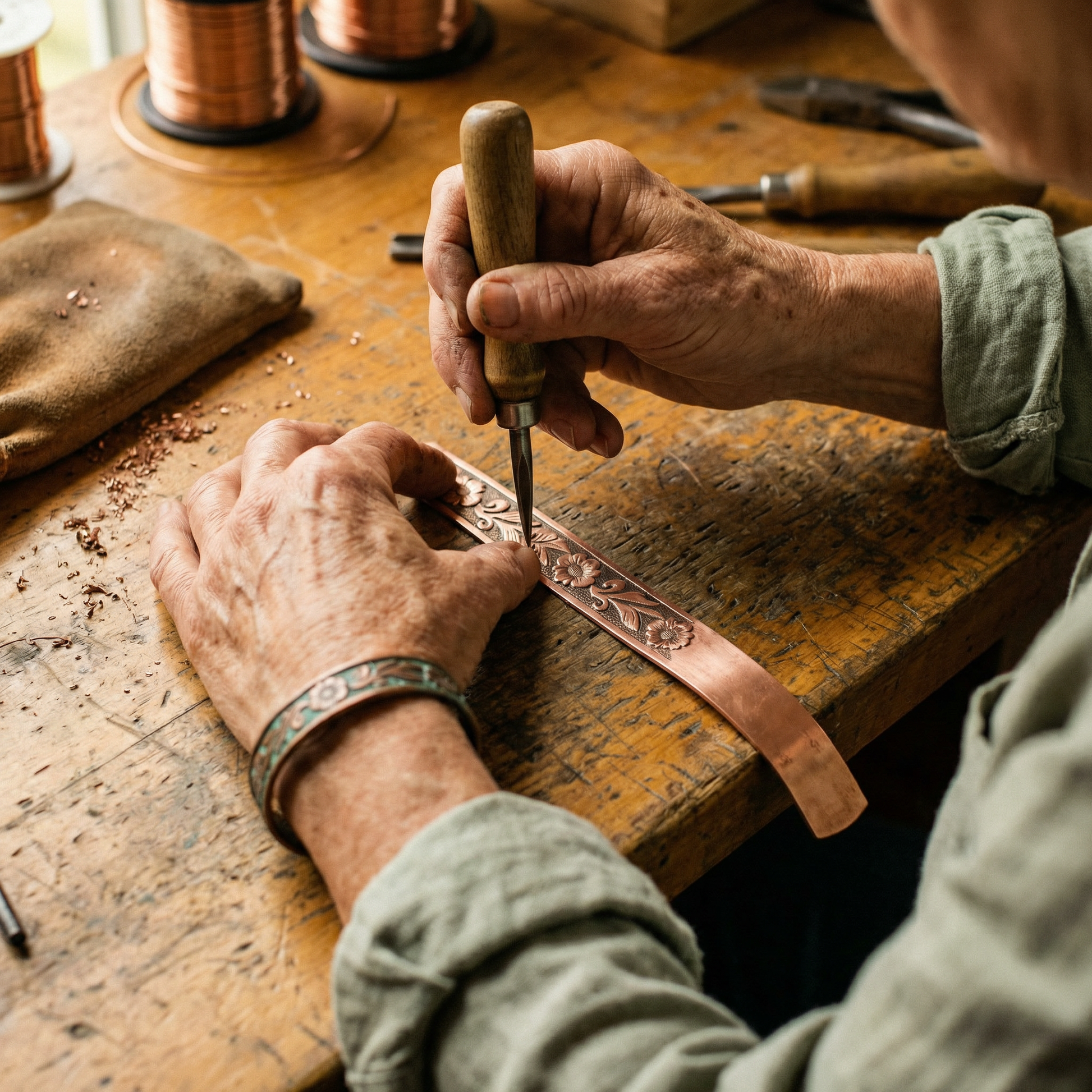 Helen's Vine Copper Bracelet