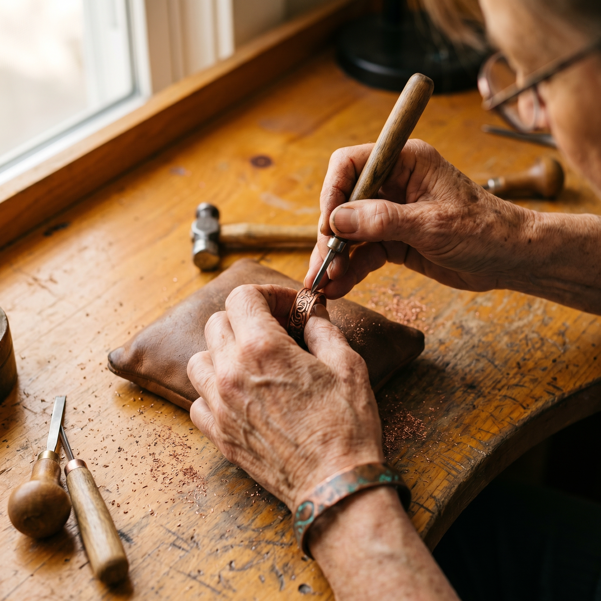 Helen's Burr Copper Ring