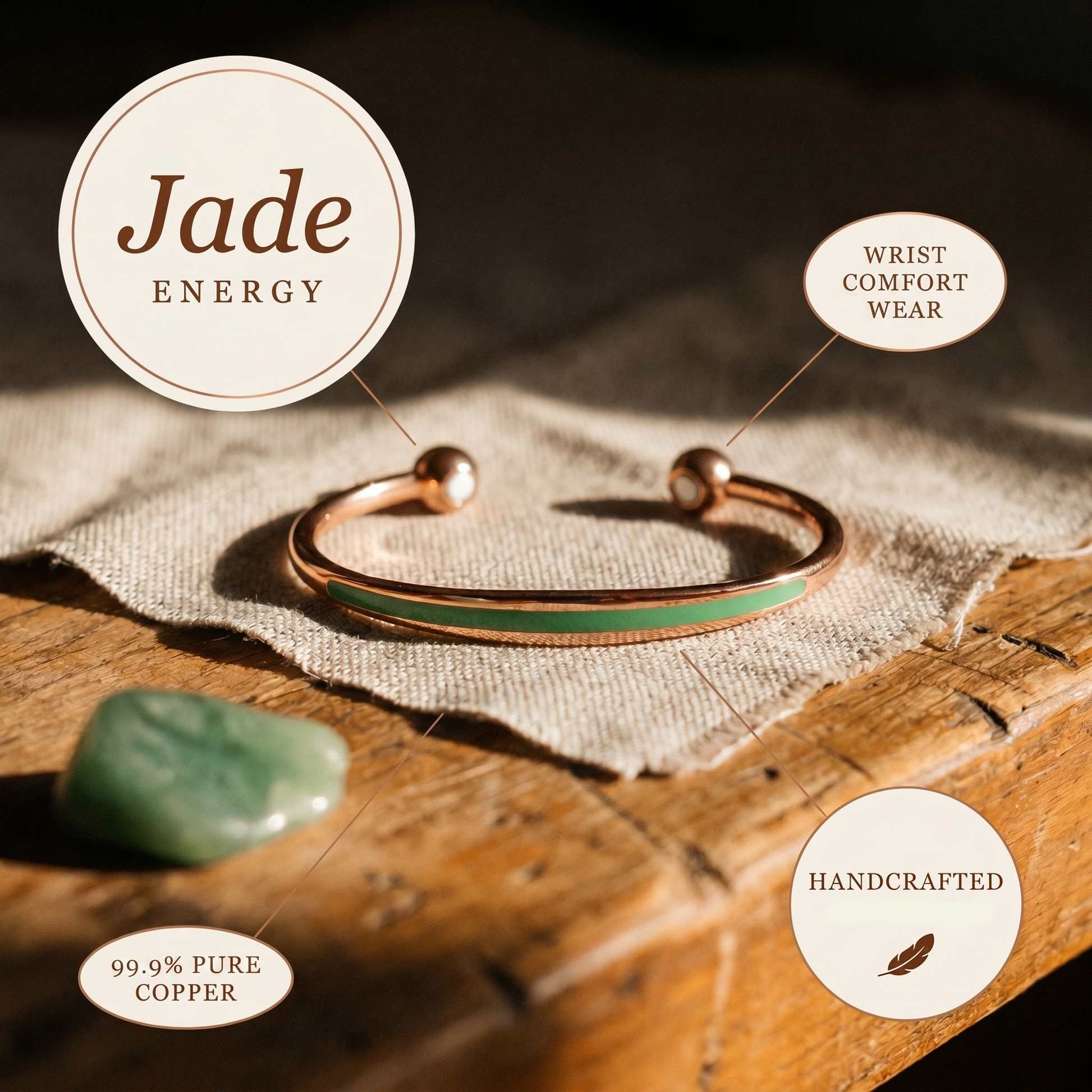 Helen's Jade Copper Bracelet
