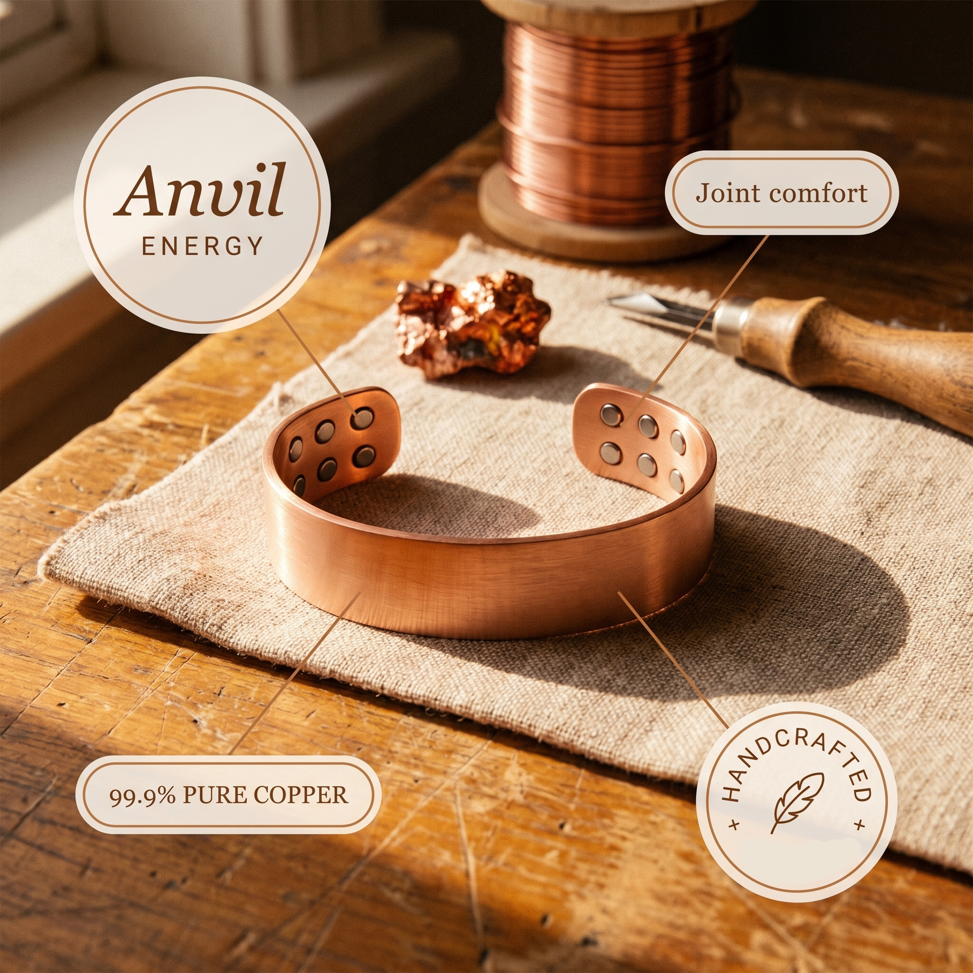 Helen's Anvil Copper Bracelet