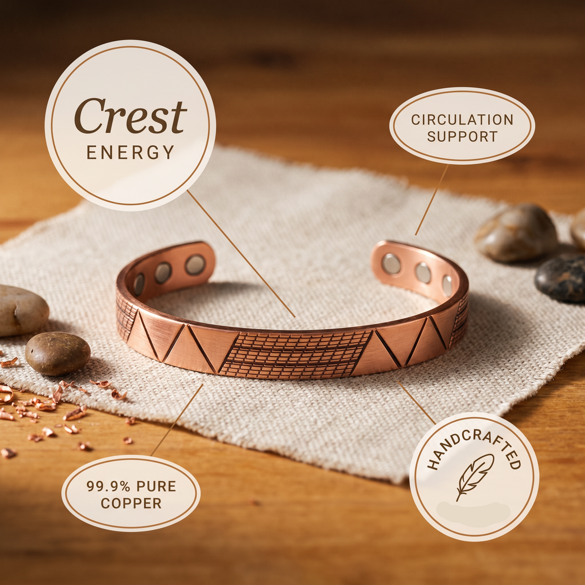 Helen's Crest Copper Bracelet