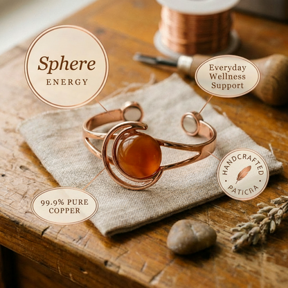 Helen's Sphere Orange Copper Bracelet