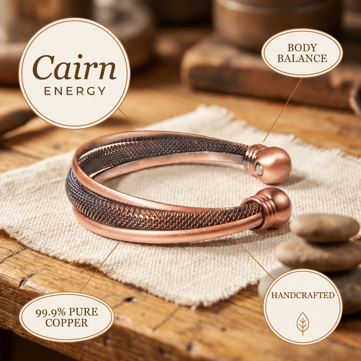 Helen's Cairn Copper Bracelet