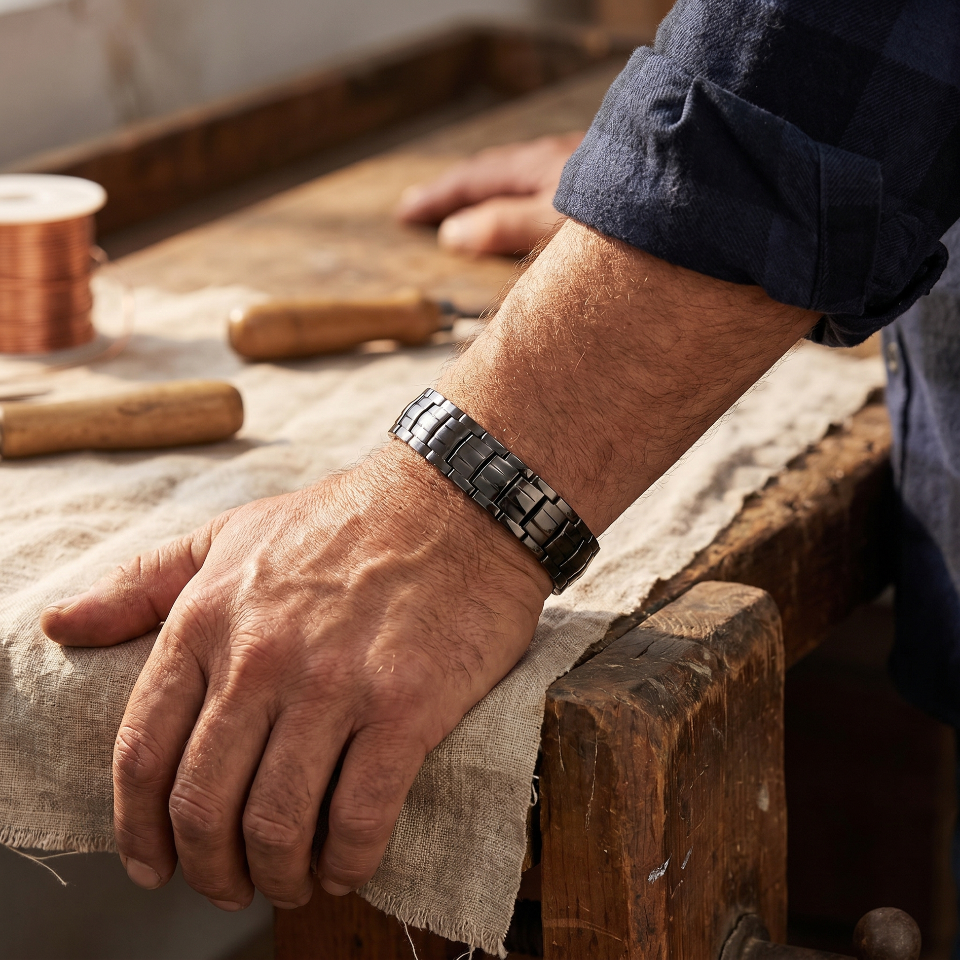 Helen's Ochre Men's  Copper Bracelet
