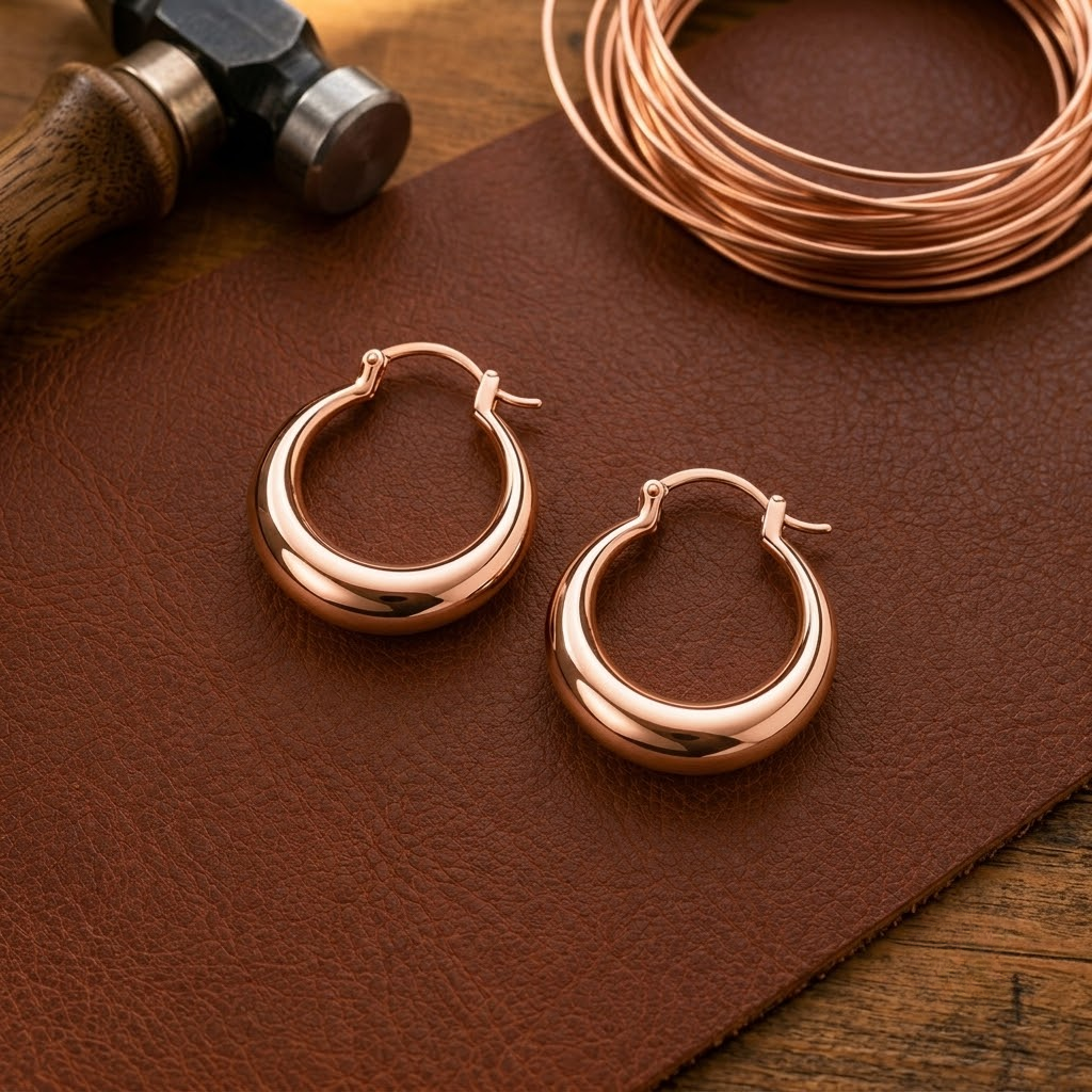 Helen's Hoop Copper Earrings