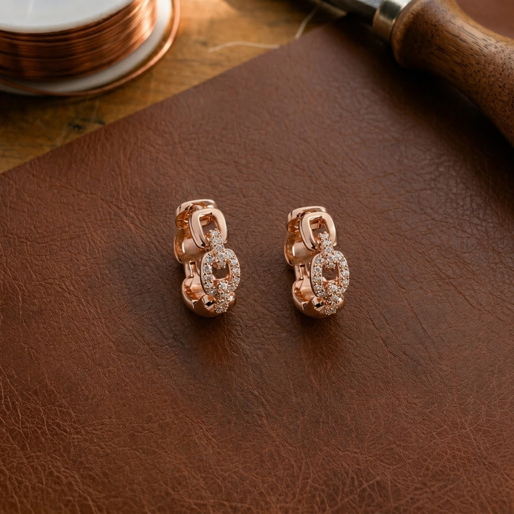 Helen's Link Copper Earrings