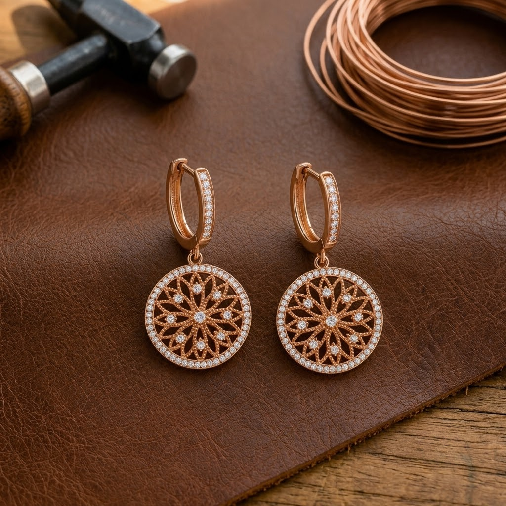 Helen's Mandala Copper Earrings