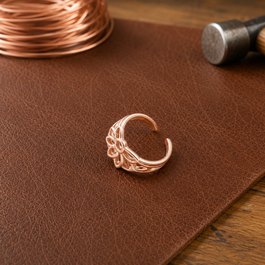 Helen's Petal Copper Toe Ring