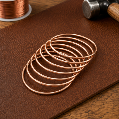 Helen's Plain Copper Bangle Set