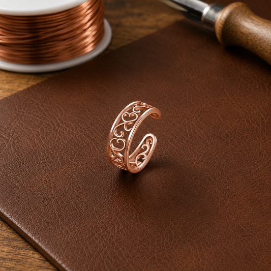 Helen's Scroll Copper Toe Ring