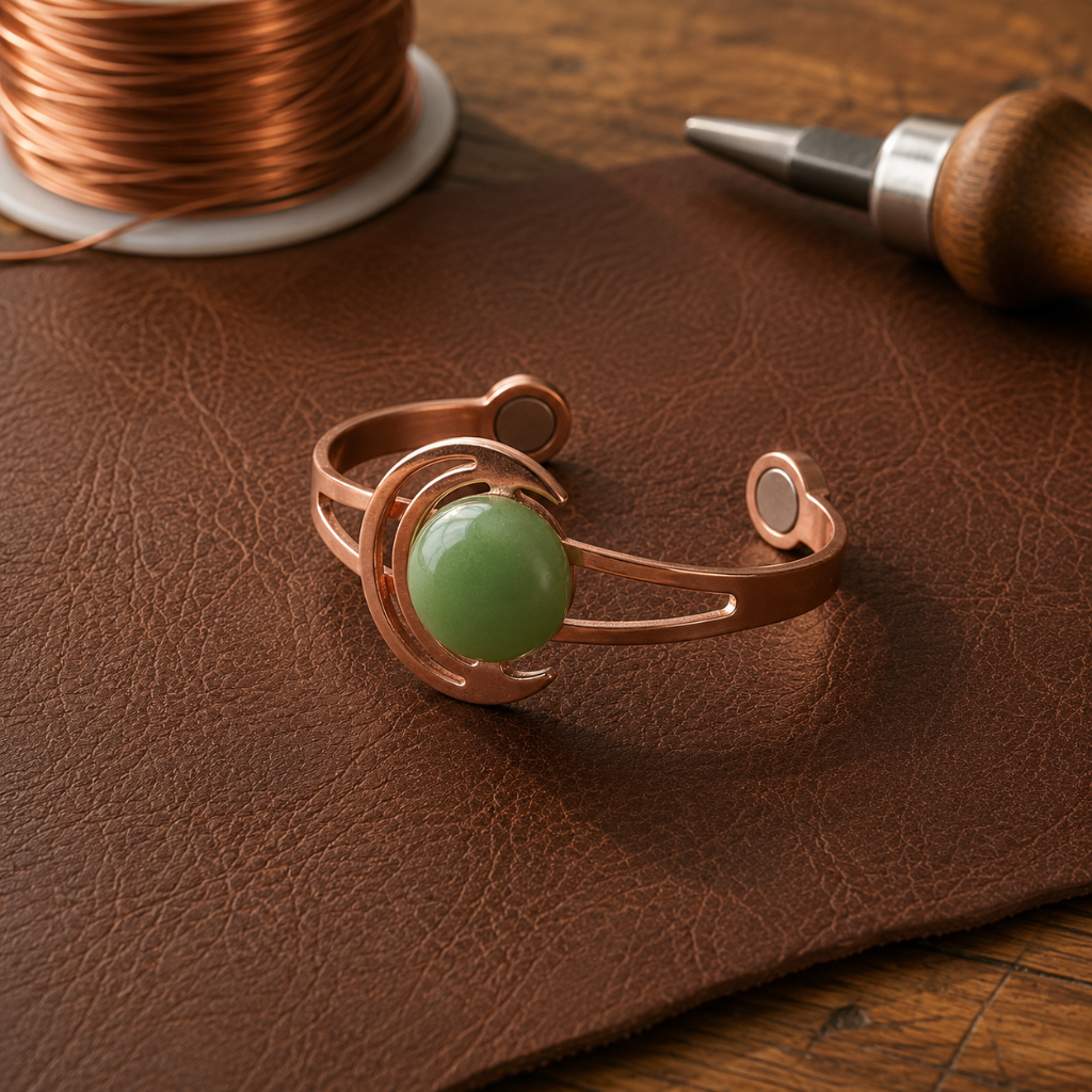 Helen's Sphere Green Copper Bracelet